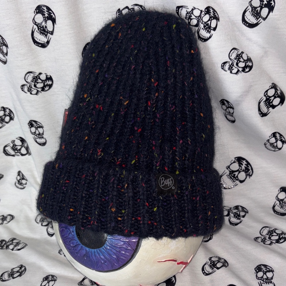 Buff Multicolor Speckled Knit Beanie